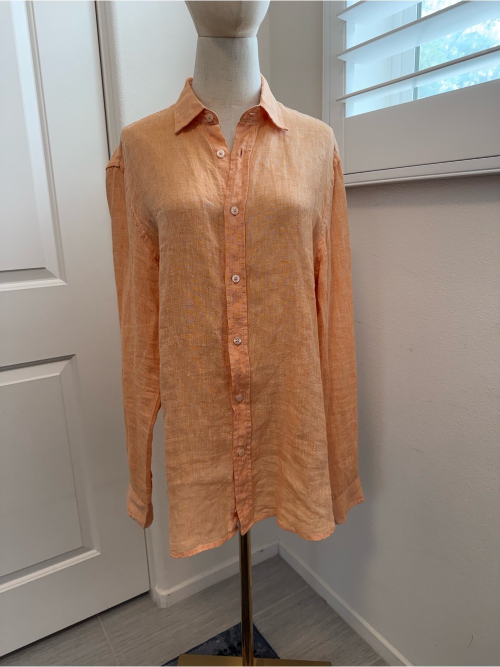 United Colors Of Benetton Peach Button-Down Linen Shirt
